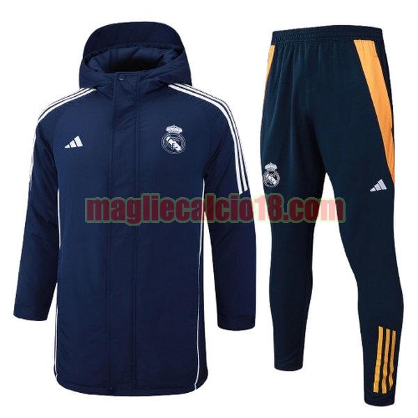 cotton padded clothes real madrid 2024 2025 blu completo