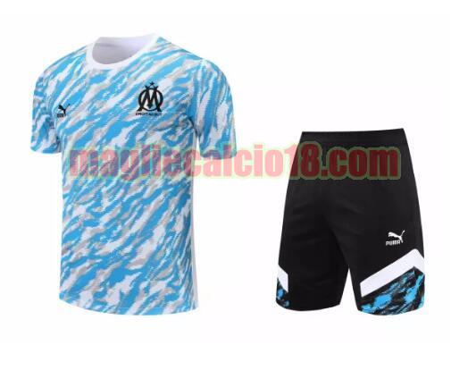 formazione manica corta olympique marsiglia 2021-2022 mimetico celeste