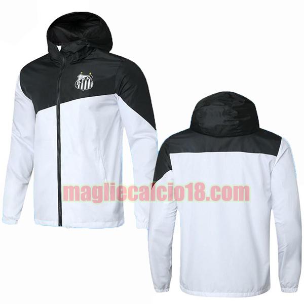 giacca a vento con cappuccio poco prezzo santos fc 2021-2022 cerniera completa bianco