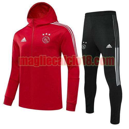 giacca con cappuccio ajax 2022-2023 bambino rosso