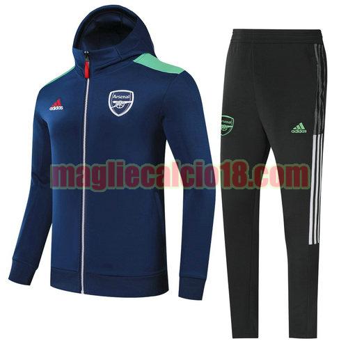 giacca con cappuccio arsenal 2022-2023 bambino verde