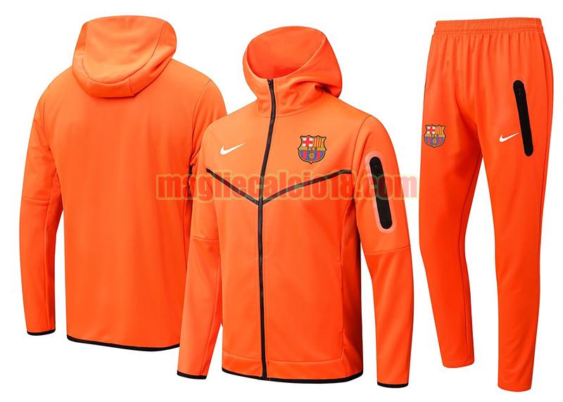 giacca con cappuccio barcellona 2022-2023 arancia