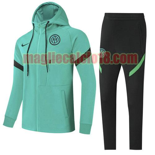 giacca con cappuccio internacional 2022-2023 bambino verde