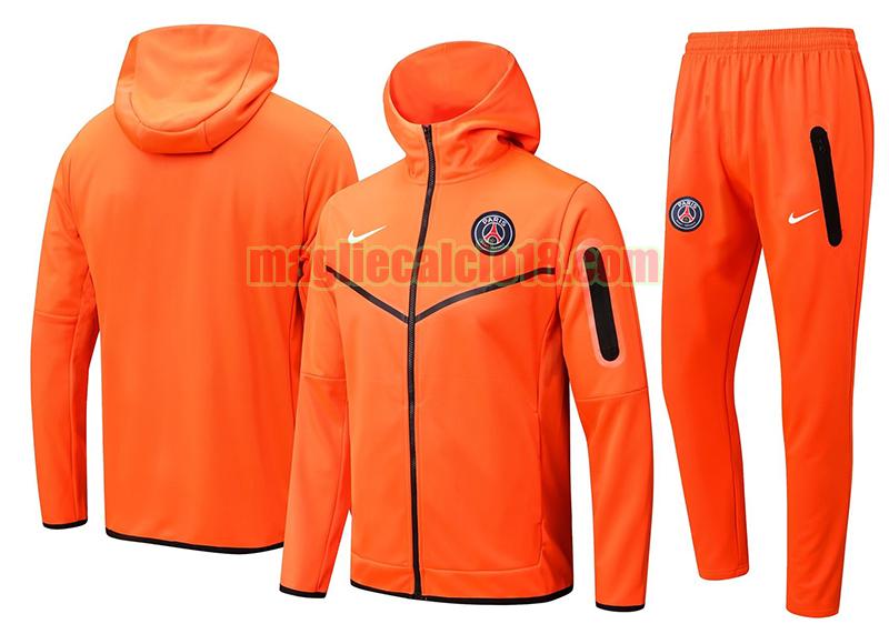 giacca con cappuccio paris saint germain 2022-2023 arancia