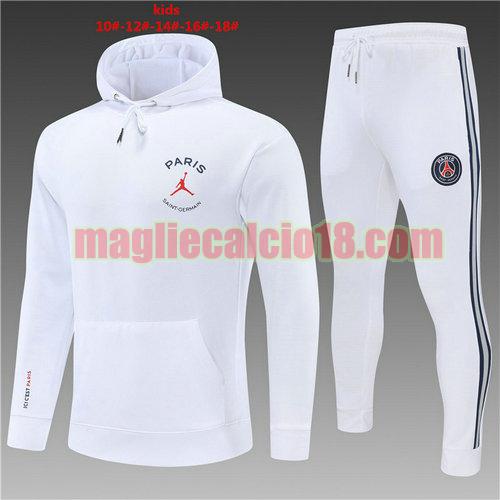 giacca con cappuccio paris saint germain 2022-2023 bambino bianco