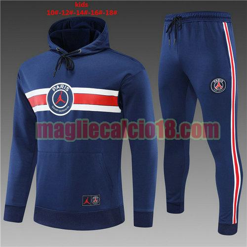 giacca con cappuccio paris saint germain 2022-2023 bambino blu