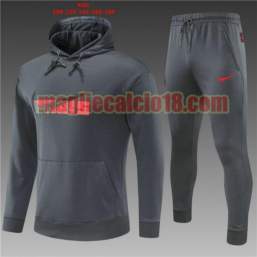 giacca con cappuccio paris saint germain 2022-2023 bambino grigio