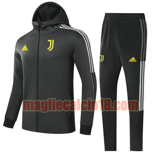 giacca con cappuccio sportiva con mezza zip napoli 2022-2023 bambino nero