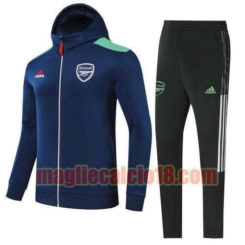 giacca con cappuccio zip intera arsenal 2022-2023 ciano superiore