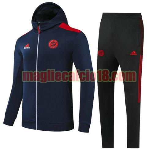 giacca con cappuccio zip intera bayern munich 2022-2023 ciano superiore