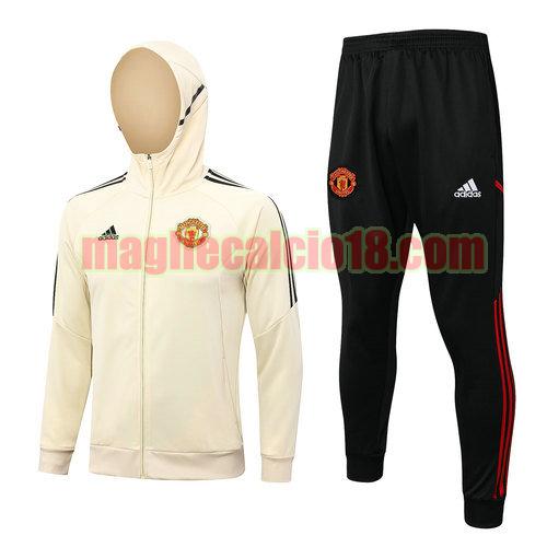giacca con cappuccio zip intera manchester united 2023-2024 giallo naturale