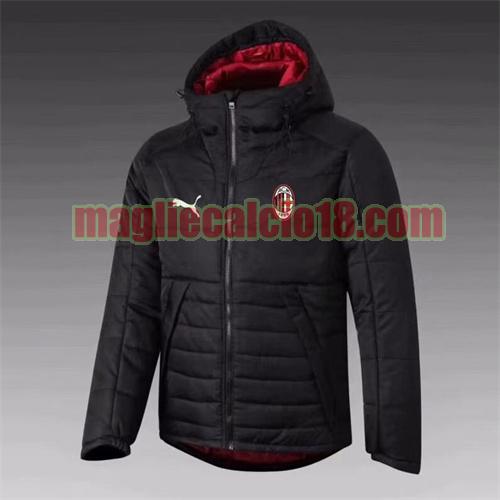 giacca in felpa di cotone giacca a poco prezzo ac milan 2021-2022 puma nero(rosso dentro il cappello) con cappuccio