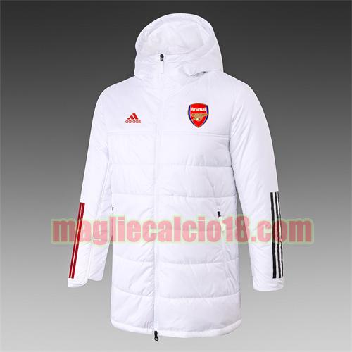 giacca in felpa di cotone giacca a poco prezzo arsenal 2021-2022 adidas bianco con cappuccio