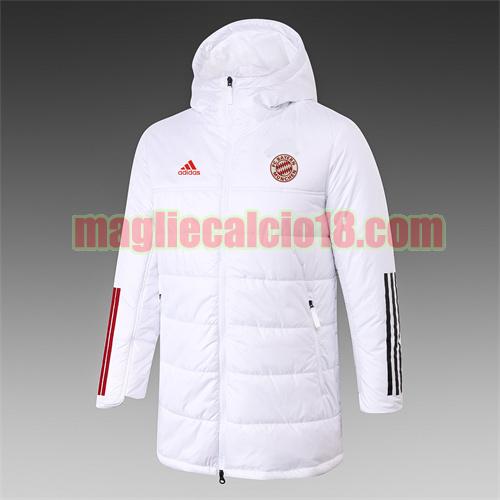 giacca in felpa di cotone giacca a poco prezzo bayern munich 2021-2022 adidas bianco con cappuccio