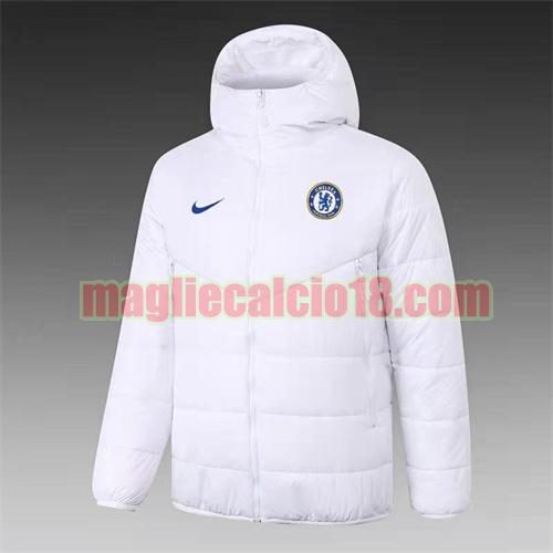 giacca in felpa di cotone giacca a poco prezzo chelsea 2021-2022 nike bianco con cappuccio