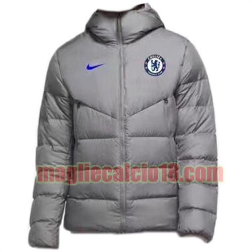 giacca in felpa di cotone giacca a poco prezzo chelsea 2021-2022 nike grigio con cappuccio