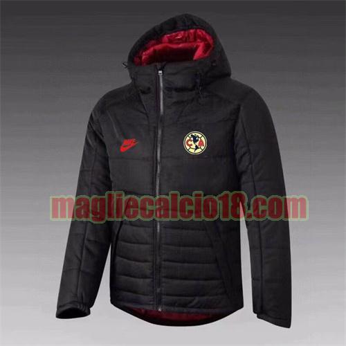 giacca in felpa di cotone giacca a poco prezzo club america 2021-2022 nike nero(rosso dentro il cappello) con cappuccio