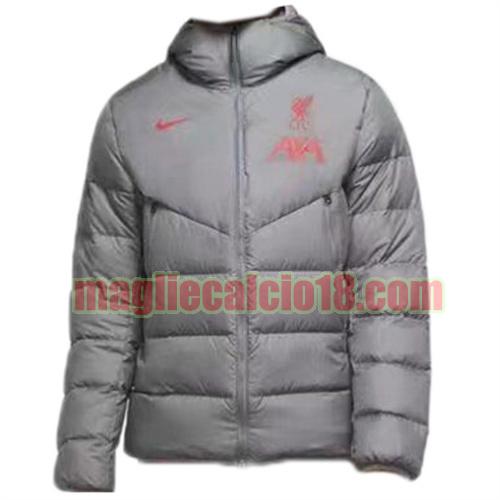 giacca in felpa di cotone giacca a poco prezzo liverpool 2021-2022 nike grigio con cappuccio