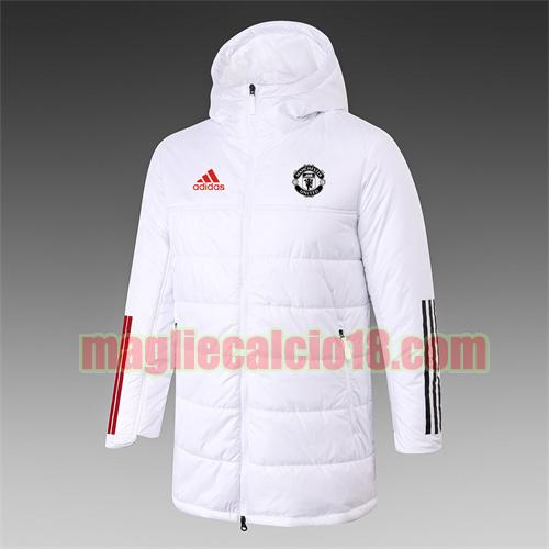 giacca in felpa di cotone giacca a poco prezzo manchester united 2021-2022 adidas bianco con cappuccio