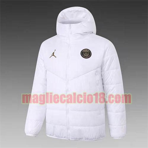 giacca in felpa di cotone giacca a poco prezzo paris saint germain 2021-2022 jordan bianco con cappuccio