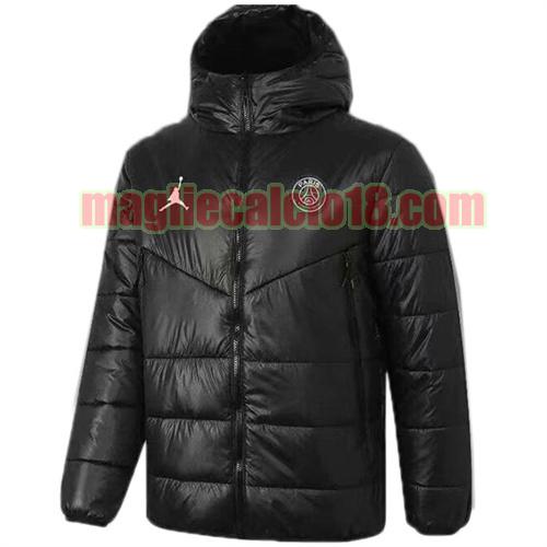 giacca in felpa di cotone giacca a poco prezzo paris saint germain 2021-2022 jordan nero con cappuccio