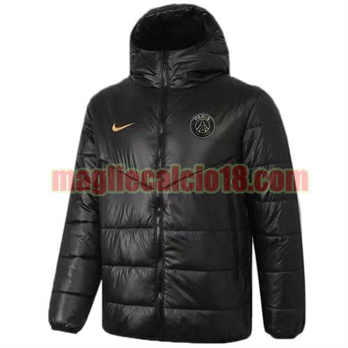 giacca in felpa di cotone giacca a poco prezzo paris saint germain 2021-22 nike nero con cappuccio