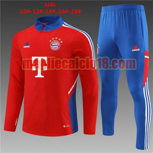 giacca sportiva bayern munich 2022-2023 completo bambino rosso rosso
