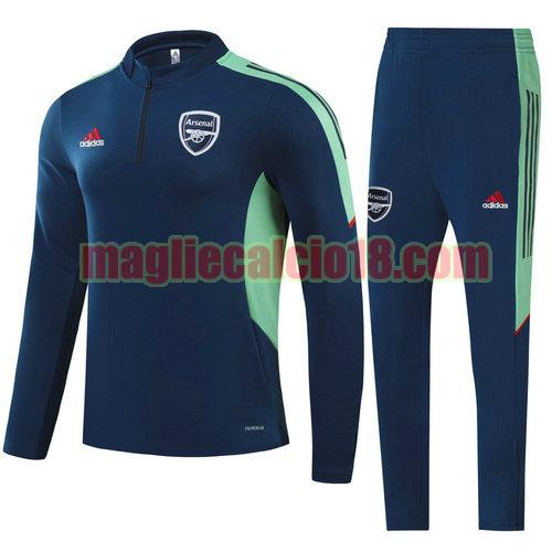 giacca sportiva con mezza zip arsenal 2022-2023 bambino blu reale
