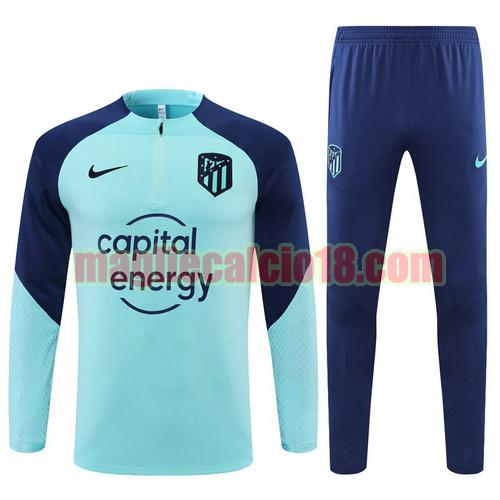 giacca sportiva con mezza zip atletico madrid 2022-2023 azzurro