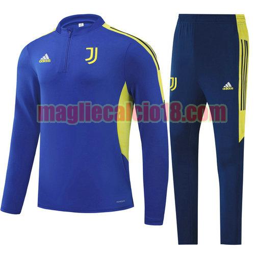 giacca sportiva con mezza zip juve 2022-2023 bambino blu