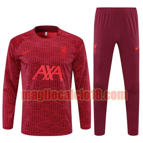 giacca sportiva con mezza zip liverpool 2022-2023 rosso scuro scuro