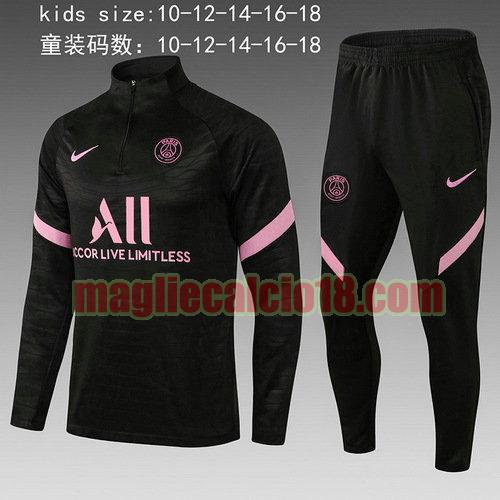 giacca sportiva con mezza zip paris saint germain 2022-2023 bambino nero