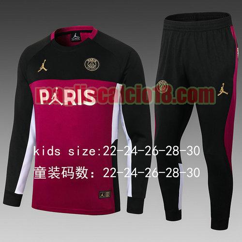 giacca sportiva con mezza zip paris saint germain 2022-2023 bambino nero e viola