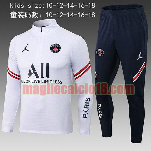 giacca sportiva con mezza zip paris saint germain 2022-2023 poco prezzo bambino bianco