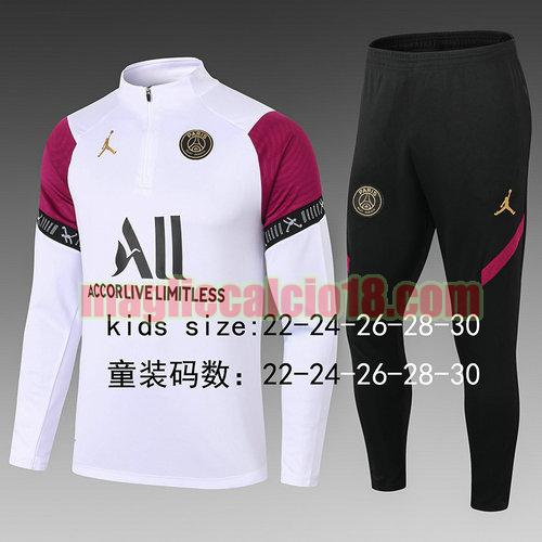 giacca sportiva con mezza zip paris saint germain 2022-2023 poco prezzo bambino bianco 02