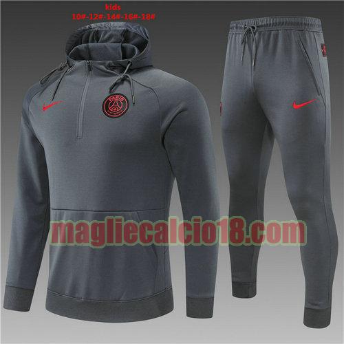 giacca sportiva con mezza zip paris saint germain 2022-2023 poco prezzo bambino grigio
