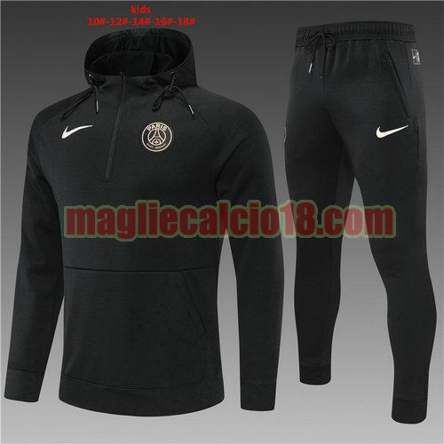 giacca sportiva con mezza zip paris saint germain 2022-2023 poco prezzo bambino nero