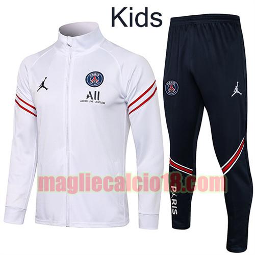 giacca sportiva con zip a poco prezzo paris saint germain 2021-2022 bambino bianco