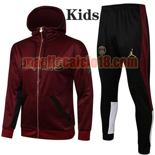 giacca sportiva con zip a poco prezzo paris saint germain 2021-2022 bambino rosso
