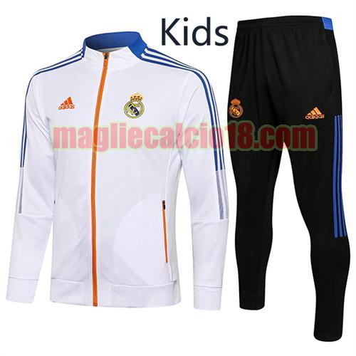 giacca sportiva con zip a poco prezzo real madrid 2021-2022 bambino bianco