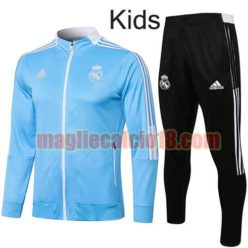 giacca sportiva con zip a poco prezzo real madrid 2021-2022 bambino blu