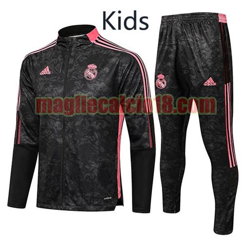 giacca sportiva con zip a poco prezzo real madrid 2021-2022 bambino nero