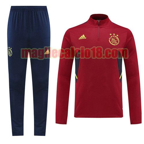 giacca sportiva con zip ajax 2022-2023 rosso
