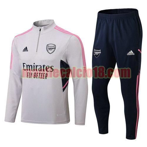 giacca sportiva con zip arsenal 2022-2023 grigio