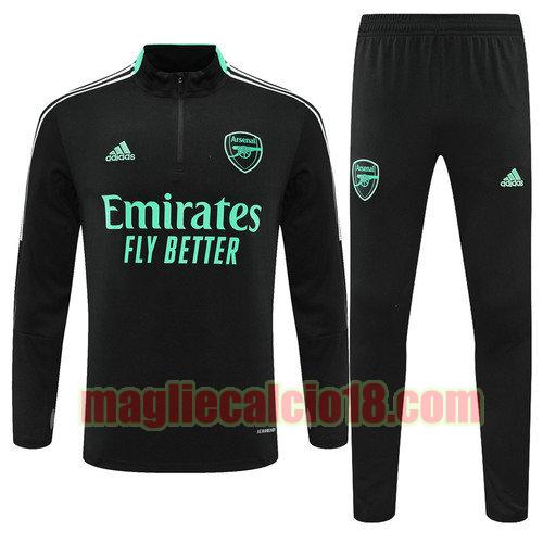 giacca sportiva con zip arsenal 2022-2023 nero