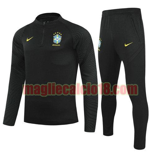 giacca sportiva con zip brasile 2022-2023 nero
