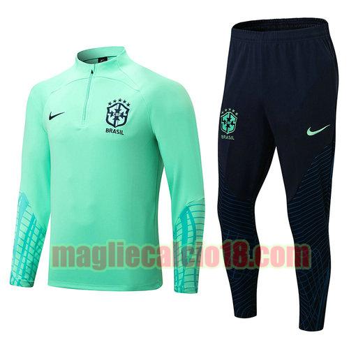giacca sportiva con zip brasile 2022-2023 verde
