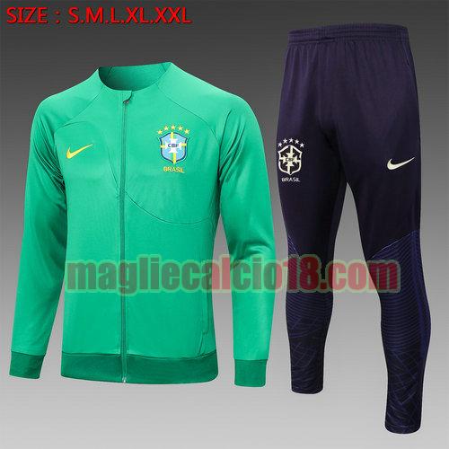 giacca sportiva con zip brasile 2023-2024 verde