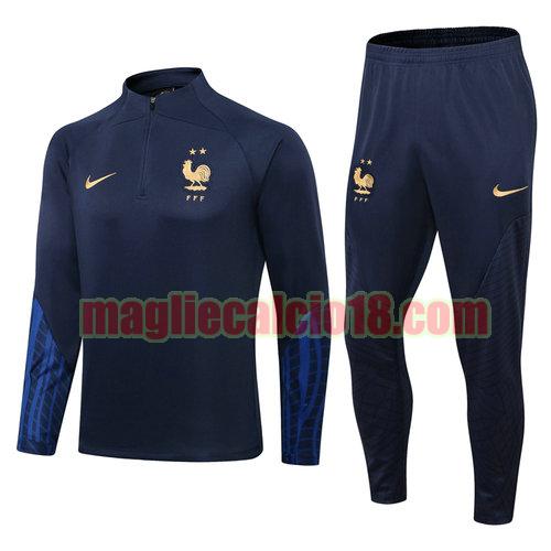 giacca sportiva con zip francia 2022-2023 poco prezzo blu reale