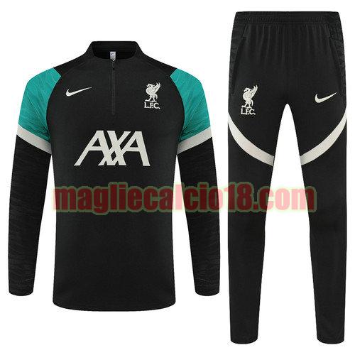 giacca sportiva con zip liverpool 2022-2023 nero